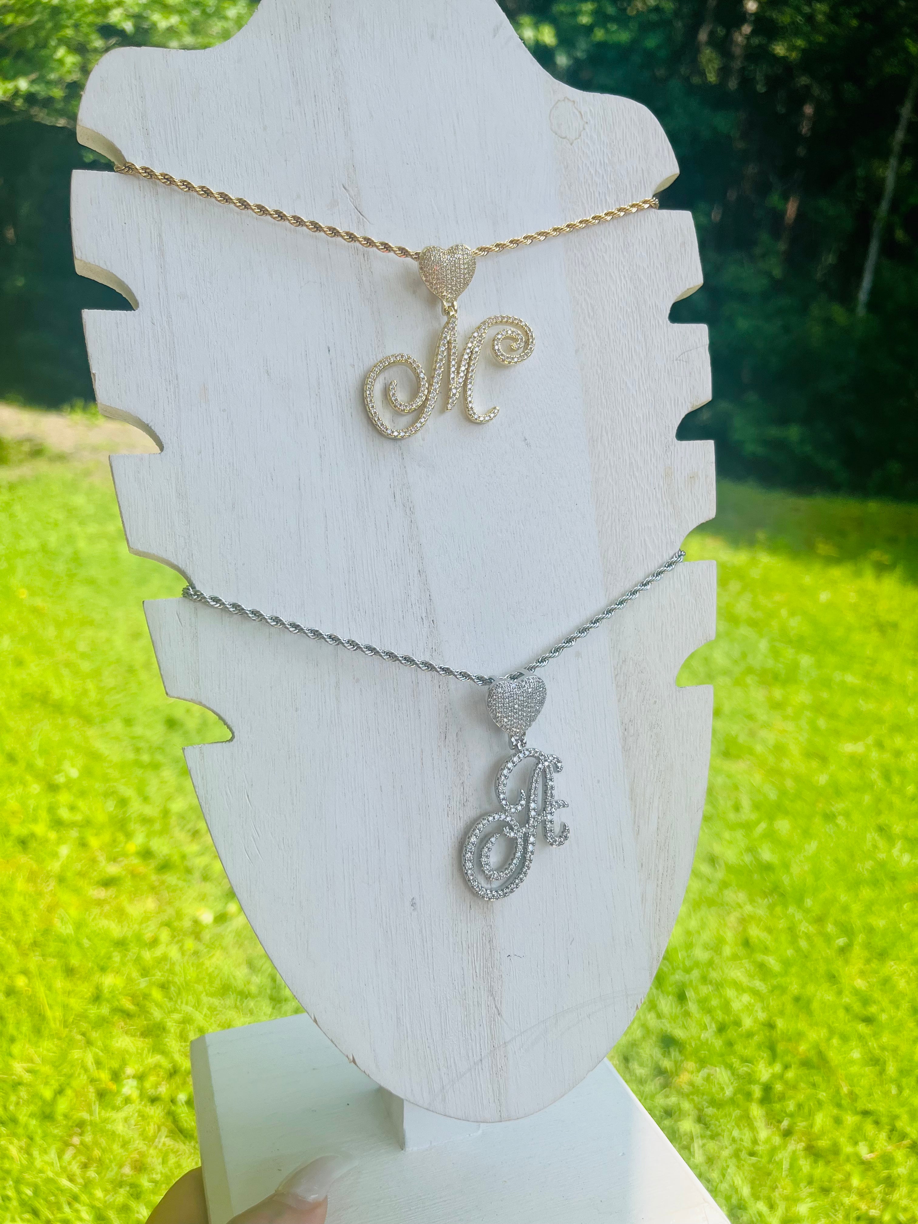 Monogram Heart Charm Necklace — Soul & Story